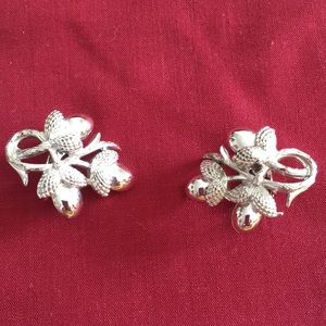 Vintage Coro Silver Flower Earrings